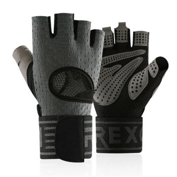 black grey Gym Gloves Weightlifting Gloves Flashlander front side