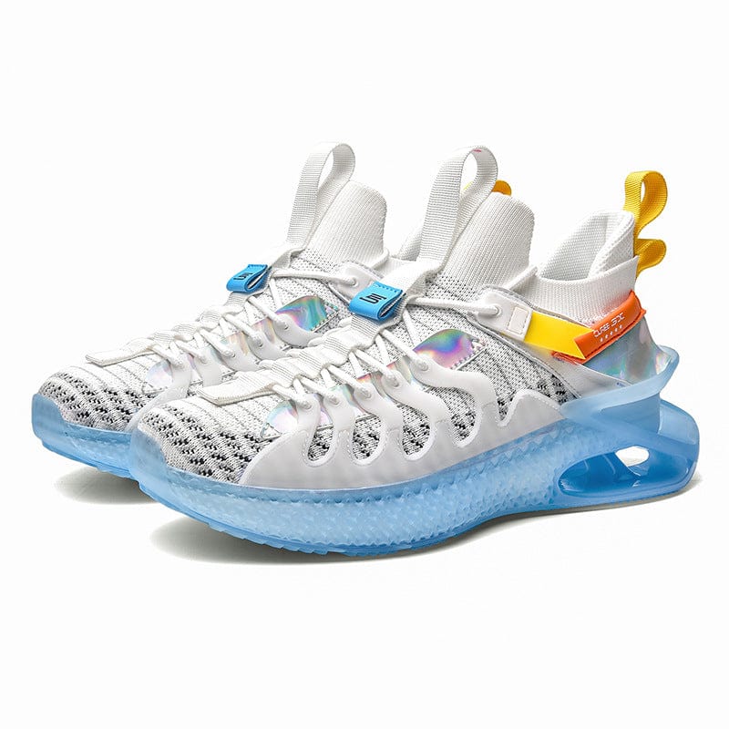 white blue sneakers nautilus flashlander left side pair