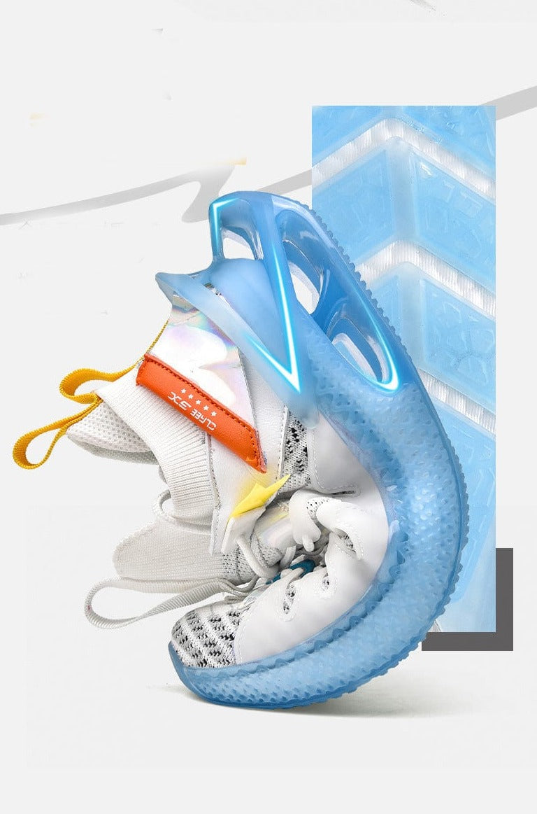 white blue sneakers nautilus flashlander left side blending shoe 
