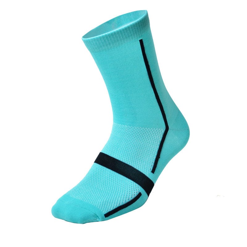 blue socks lithing flashlander left side cycling socks