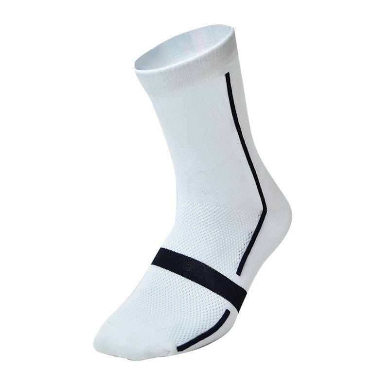white socks lithing flashlander left side cycling socks