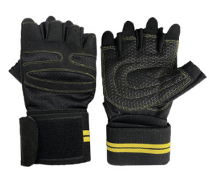 black gym gloves cobra flashlander front and back side sports gloves