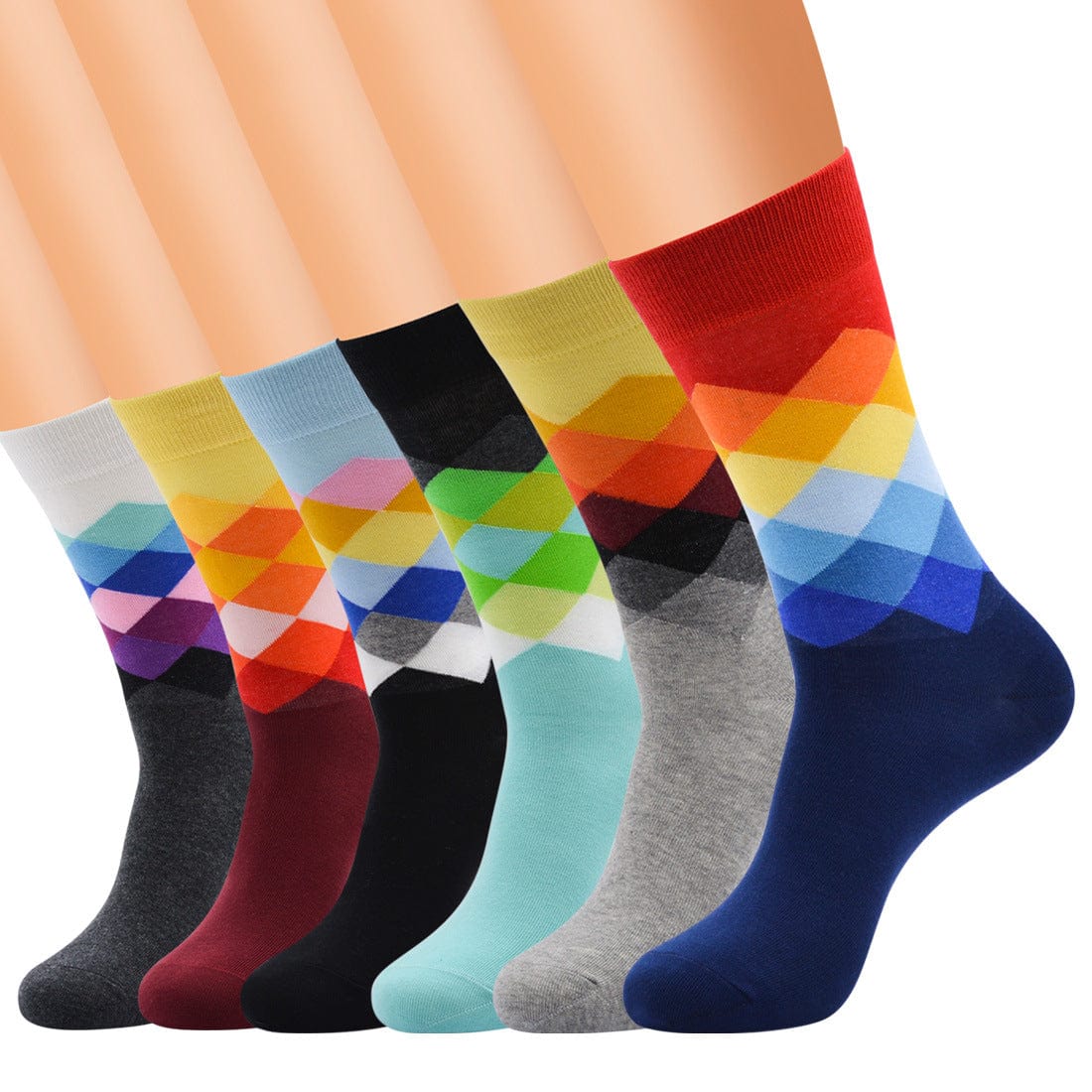 men's and women's diamonds colorful socks dimenxions flashlander left side pair