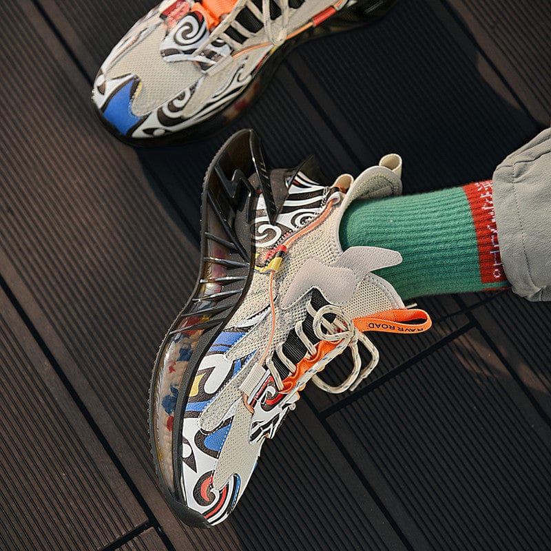 black beige sneakers kabuki flashlander man using footwear