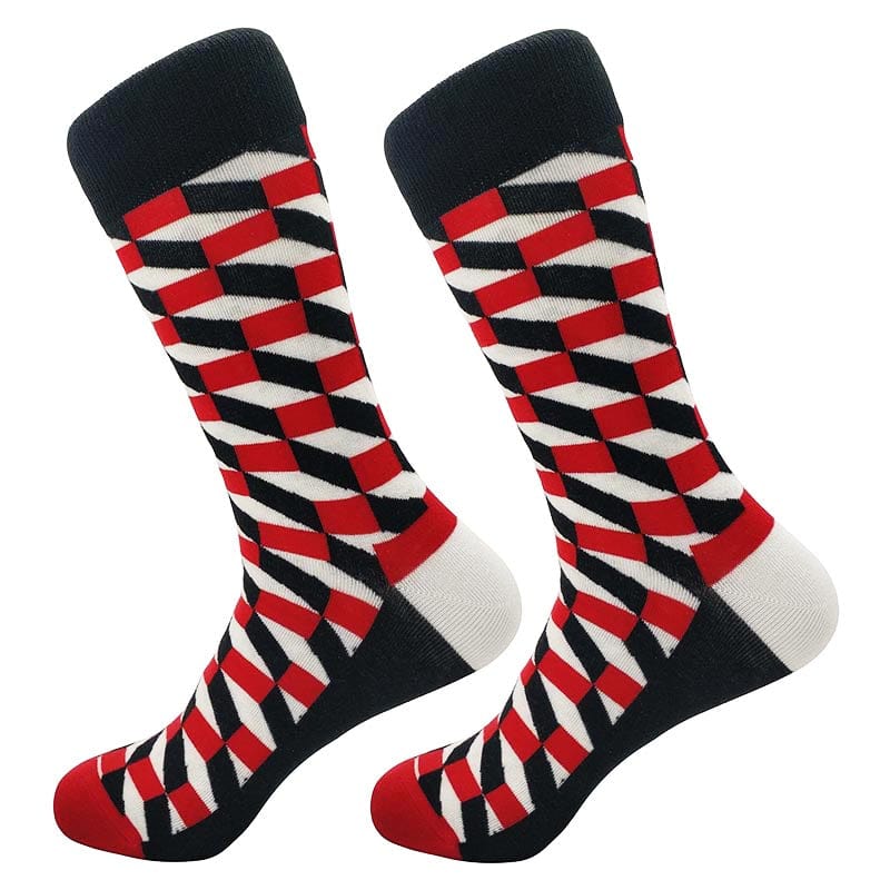 red black cubes socks dimenxions flashlander left side pair