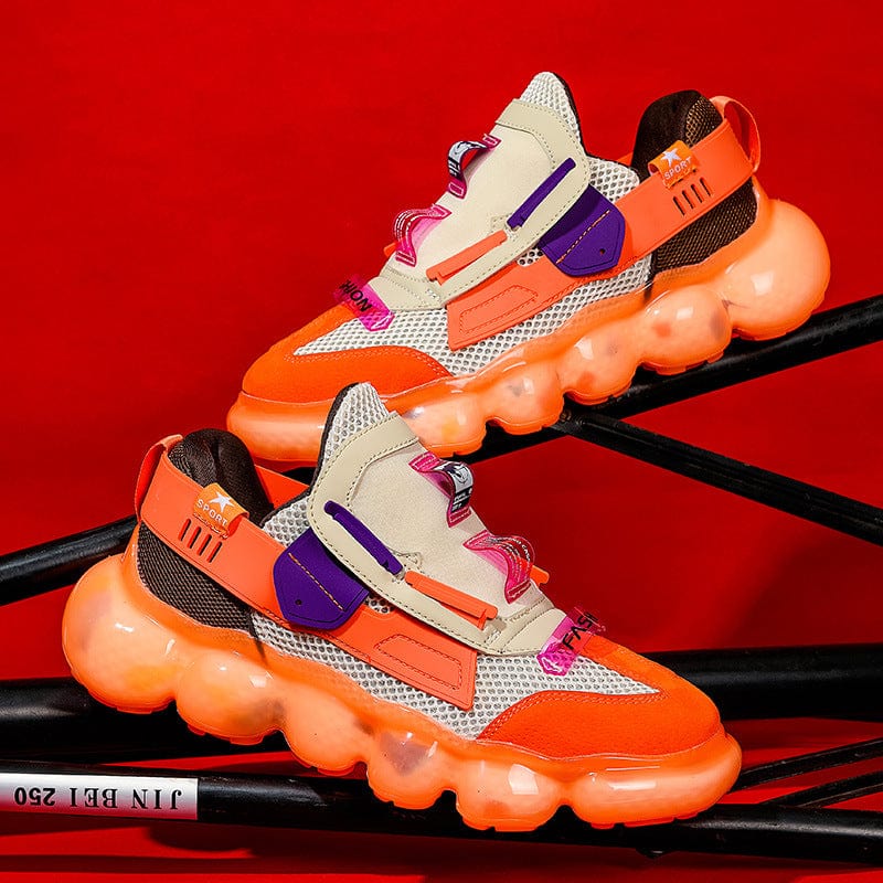 orange men's sneakers equinox flashlander pair