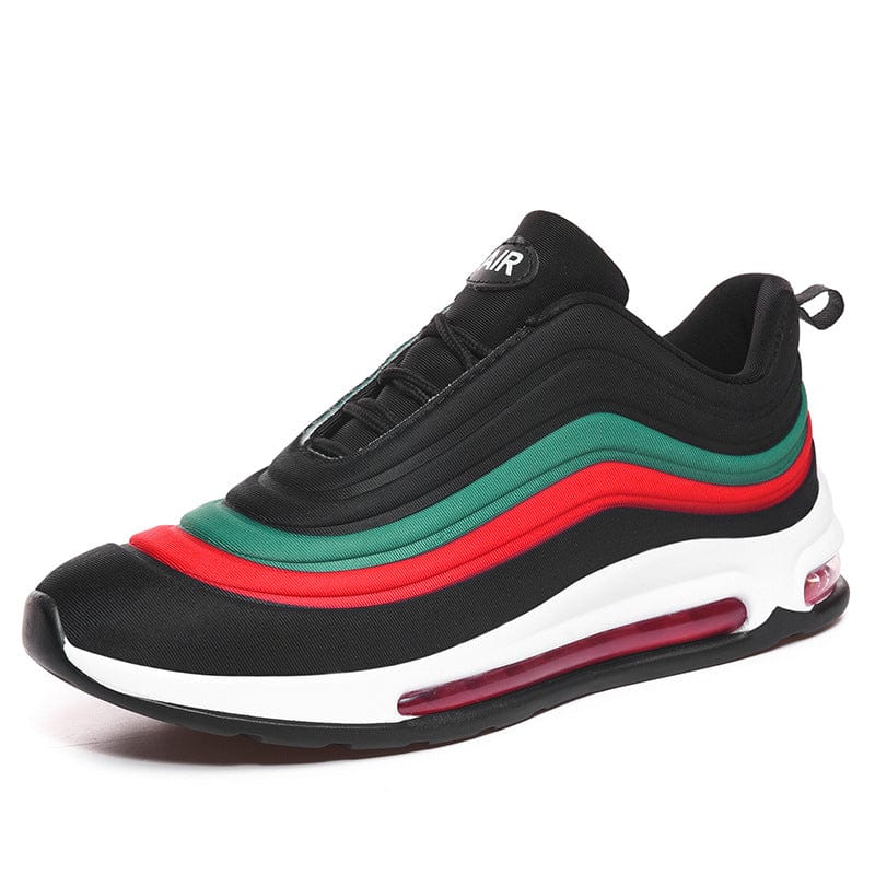 black red men's sneakers remix air flashlander left side air footwear