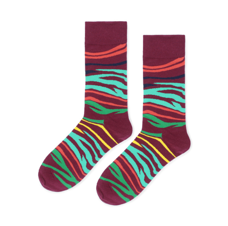 brown colorful tiger lines socks soho flashlander left side pair