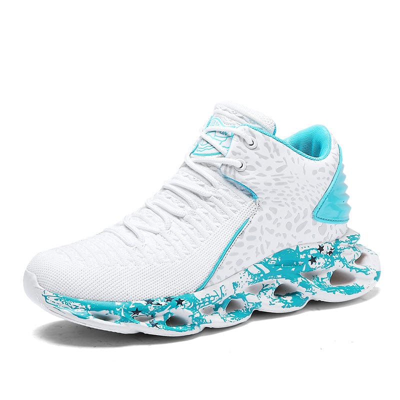 white blue basketball shoes mars flashlander left side sneakers