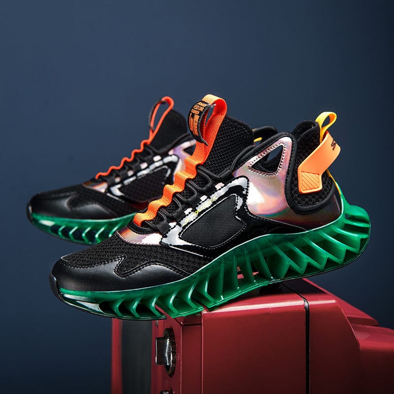 black green sneakers predatorx fire pair left