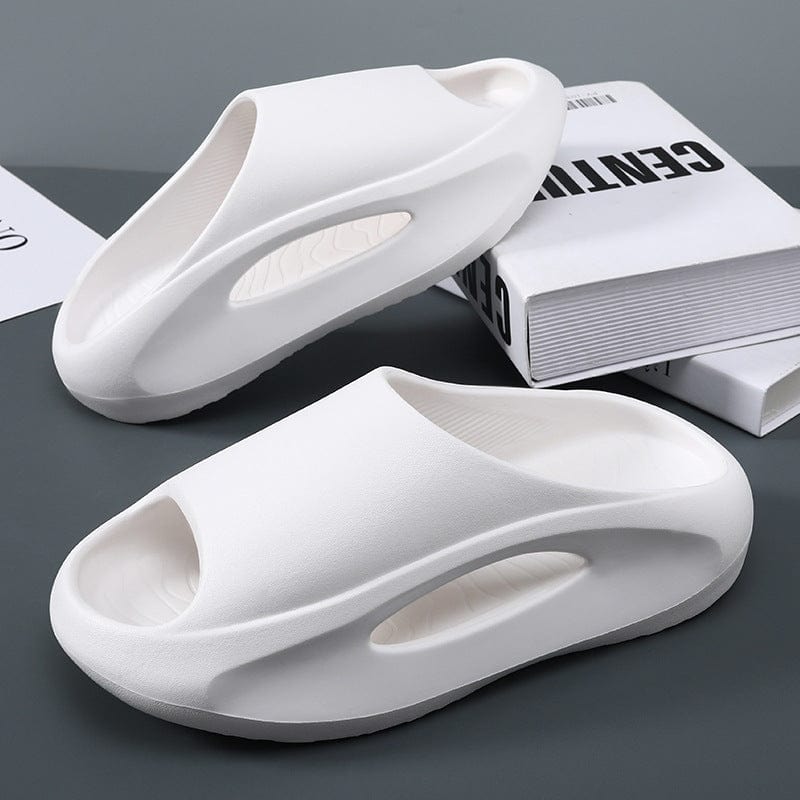 white sandals ezla flashlander pair