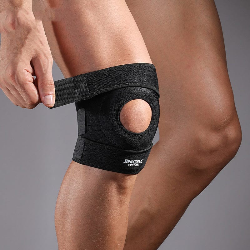 black Knee Pads Protective Gear for Sports left side man using Compression Knee Pads