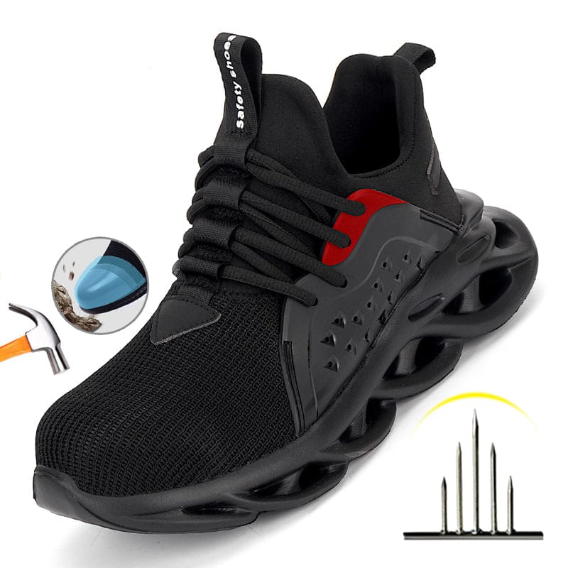 black grey sneakers kraken flashlander left side indestructible men shoes shoe protected with hammer cap and reinforced sole against nail perforations