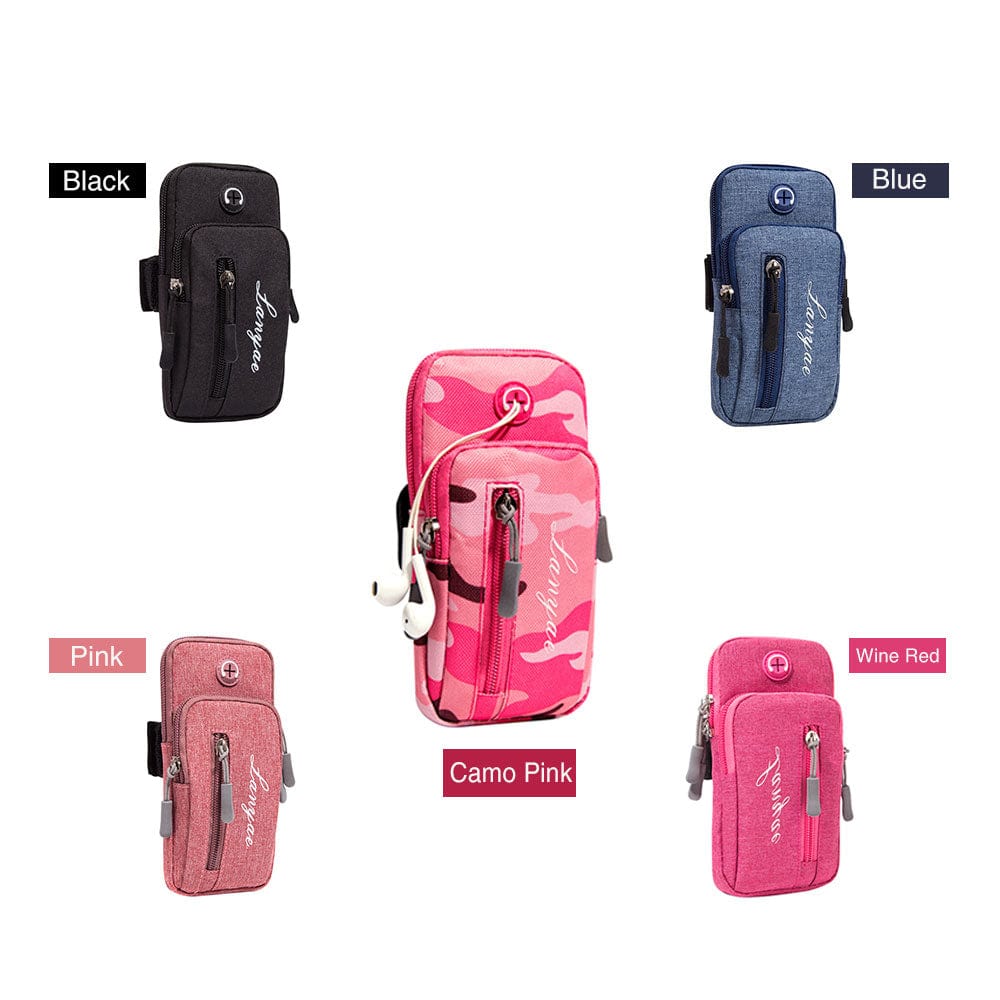 all colors models of cell phone bag and phone waist bag arm front side