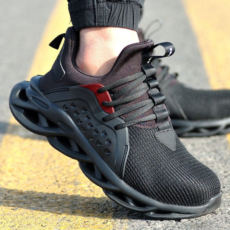 black sneakers kraken flashlander indestructible men shoes close-up