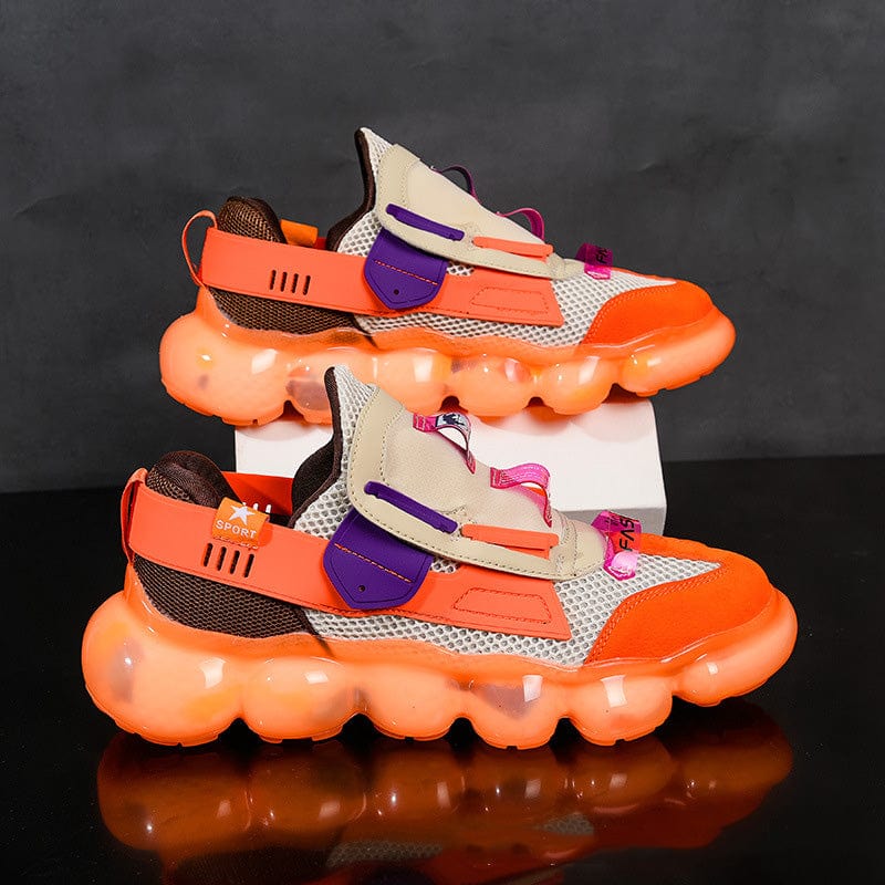 orange sneakers equinox flashlander right side pair