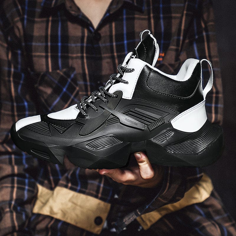 black and white men sneakers aquiles basketball shoes flashlander left side shoe