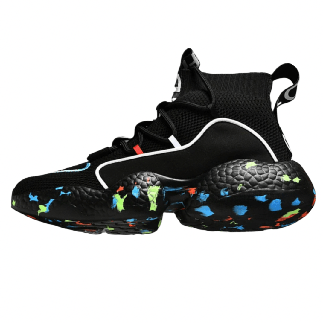 black sneakers zoom k2 flashlander left side basketball sneakers