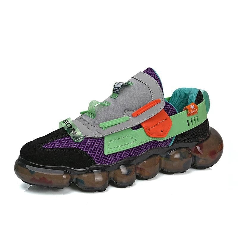 green purple sneakers equinox flashlander left side