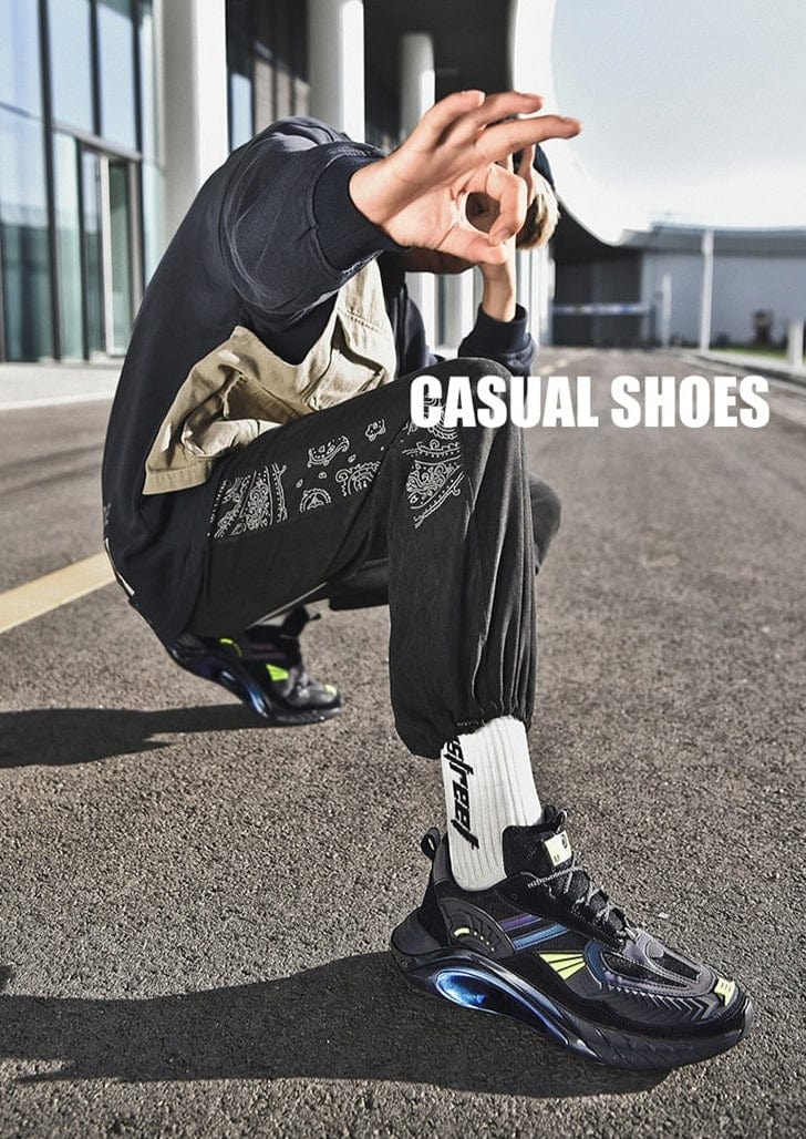 black sneakers firestorm flashlander front side with man model cool position
