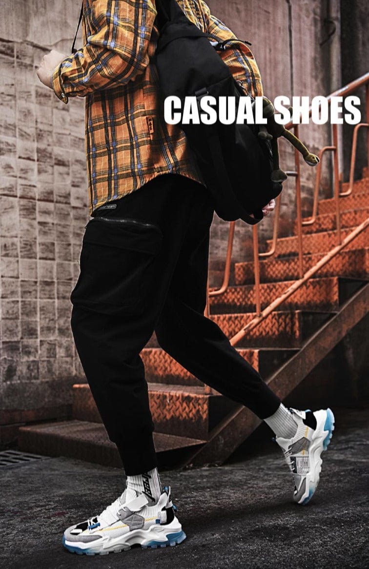 light blue sneakers vesta flashlander model doing casual walking 