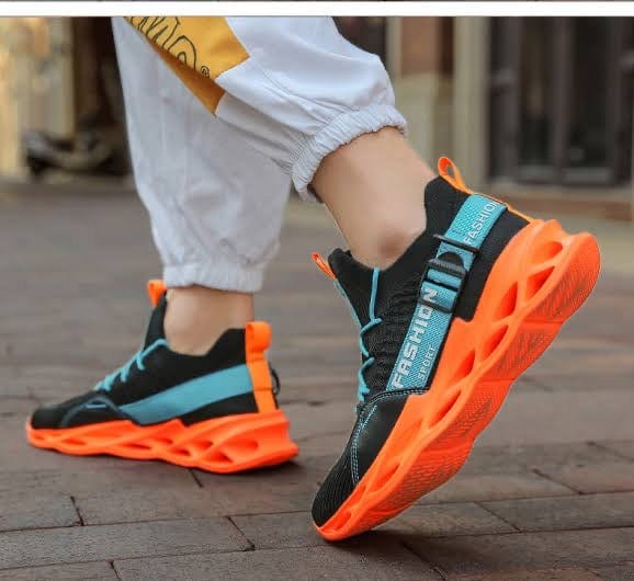 orange sneakers gladiator flashlander model walking with footweard