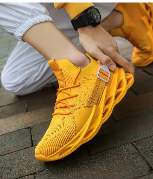 yellow sneakers gladiator flashlander model using shoes