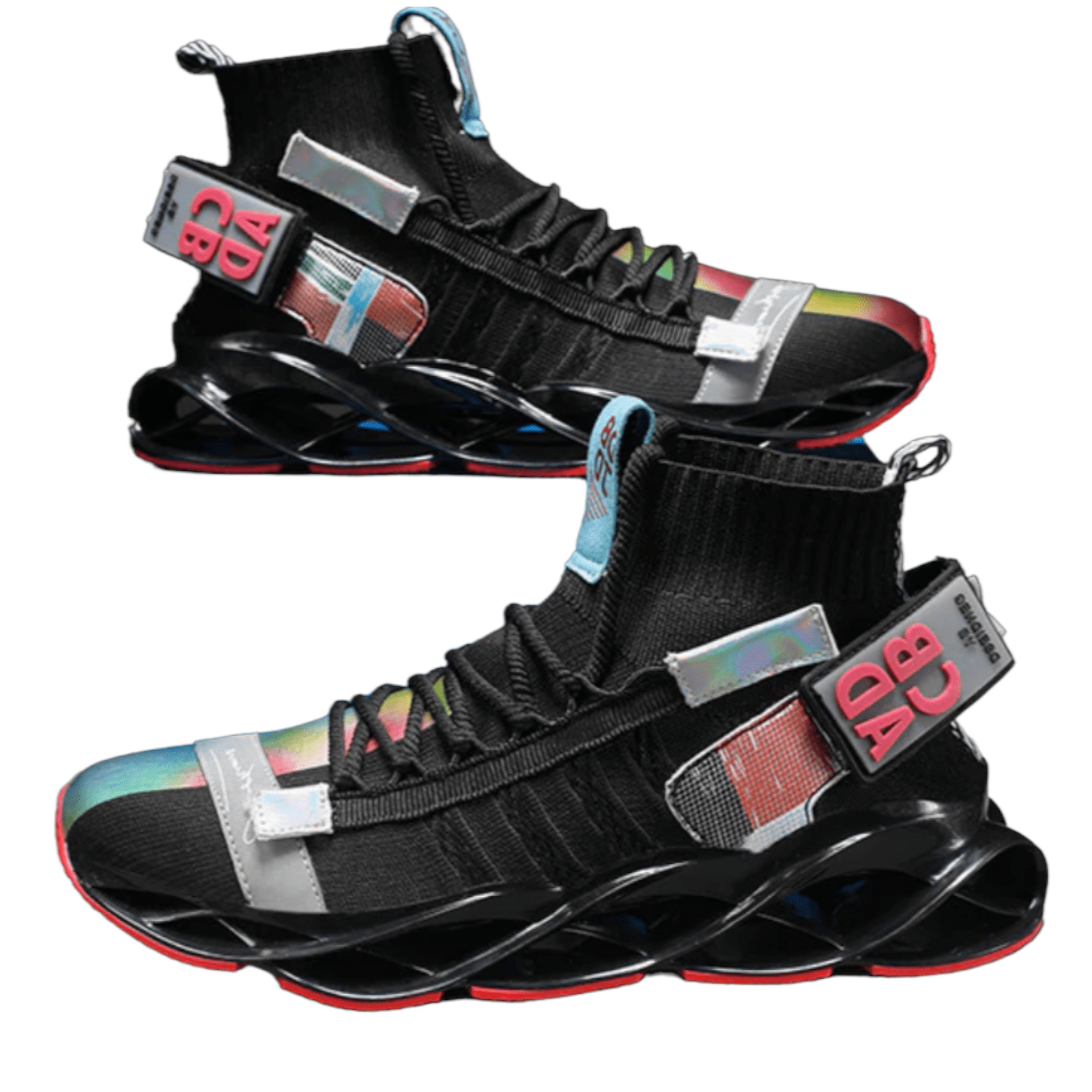 black sneakers lithing ad flashlander pair