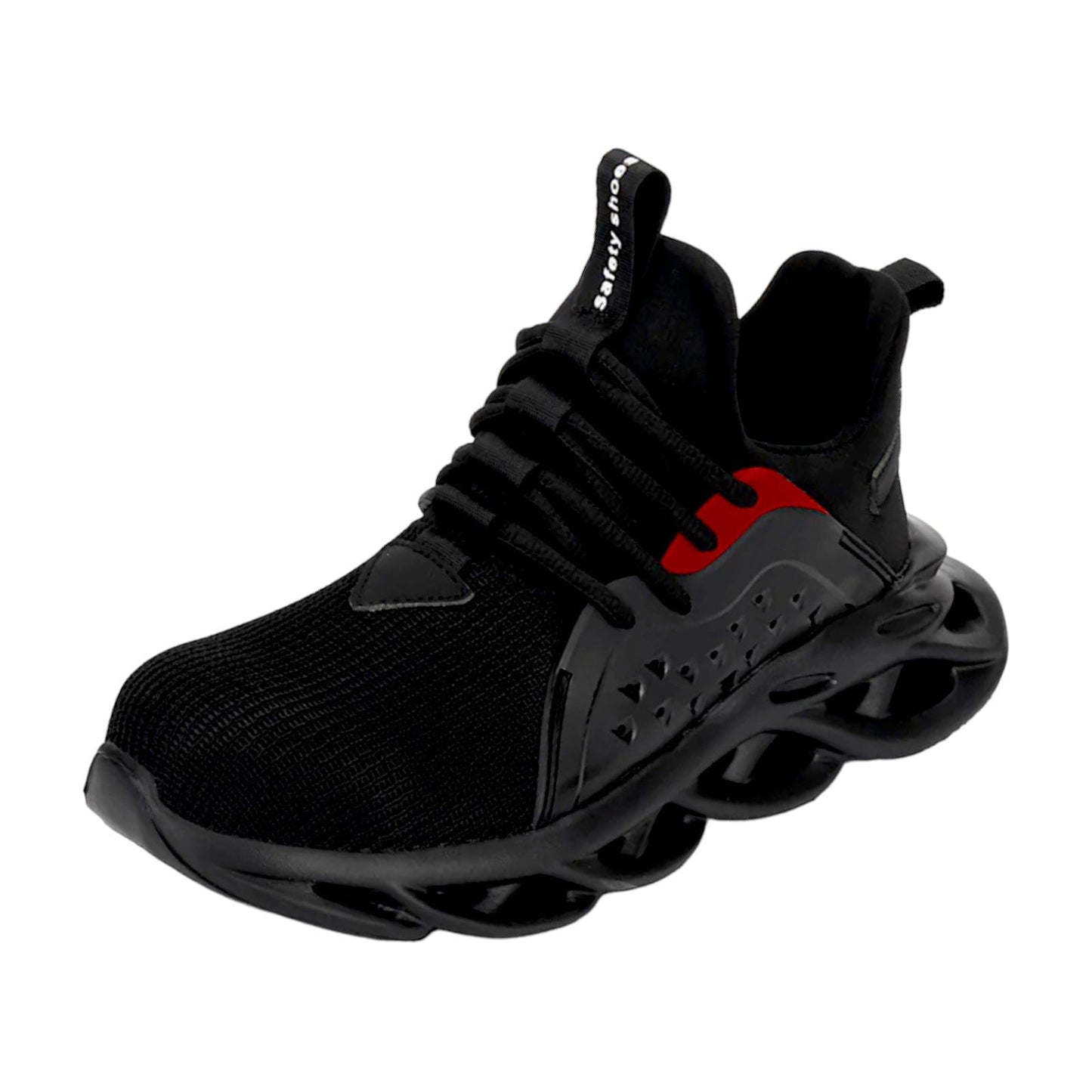 black red sneakers kraken flashlander indestructible men's footwear for work and lifestyle front side 