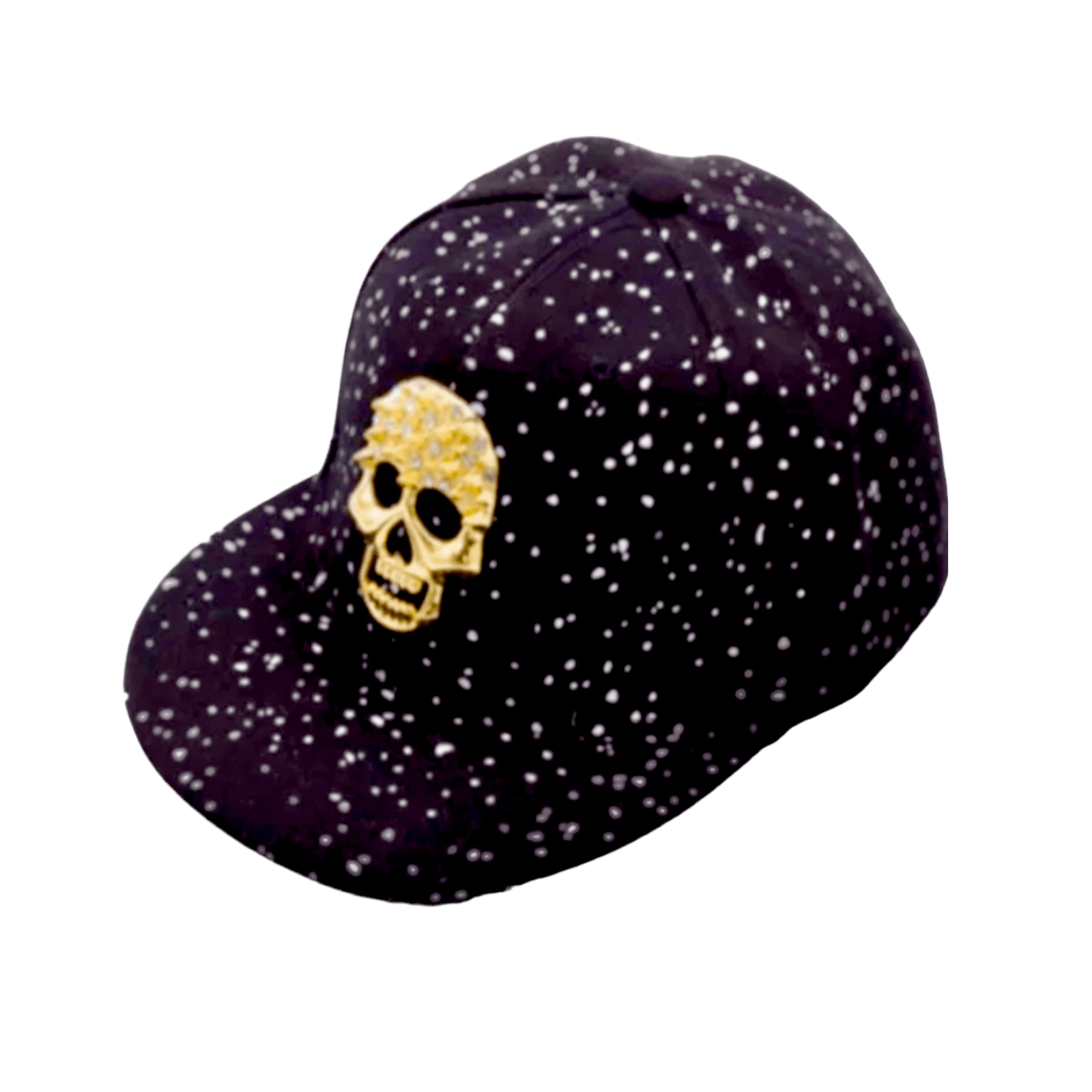 black cap skull star flashlander left side gold skull design