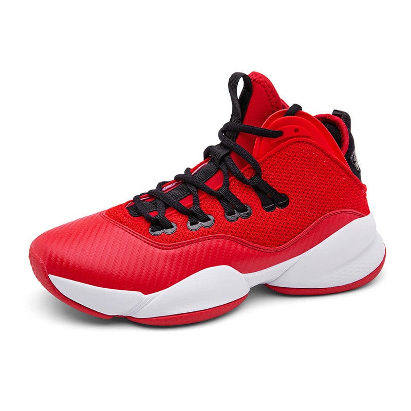 red sneakers bouncing ic3 flashlander left side basketball sneakers