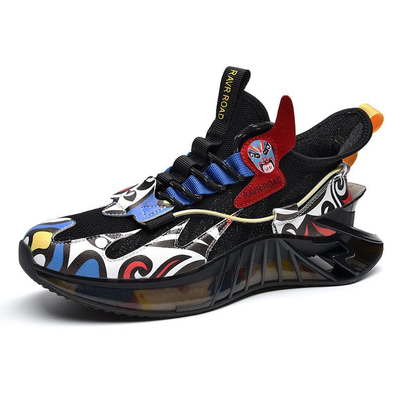 black colorful men's sneakers kabuki flashlander left side pair kicks