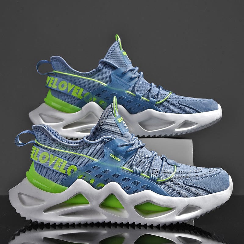 green blue sneakers trends flashlander right side pair