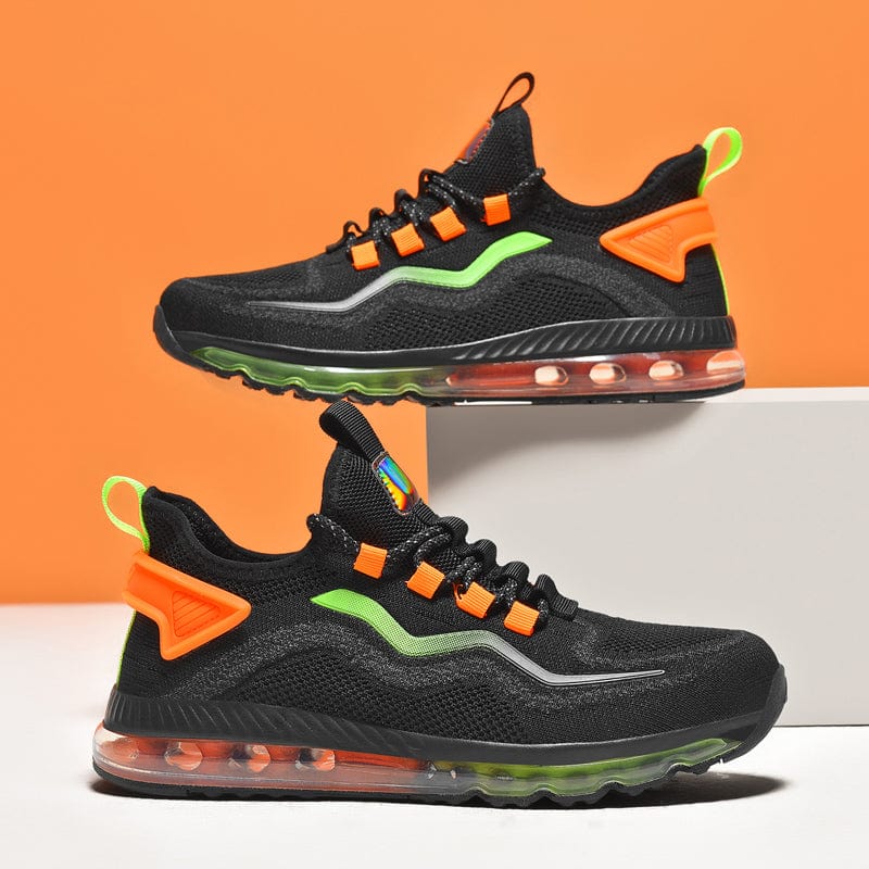 black green orange sneakers thunder air flashlander pair