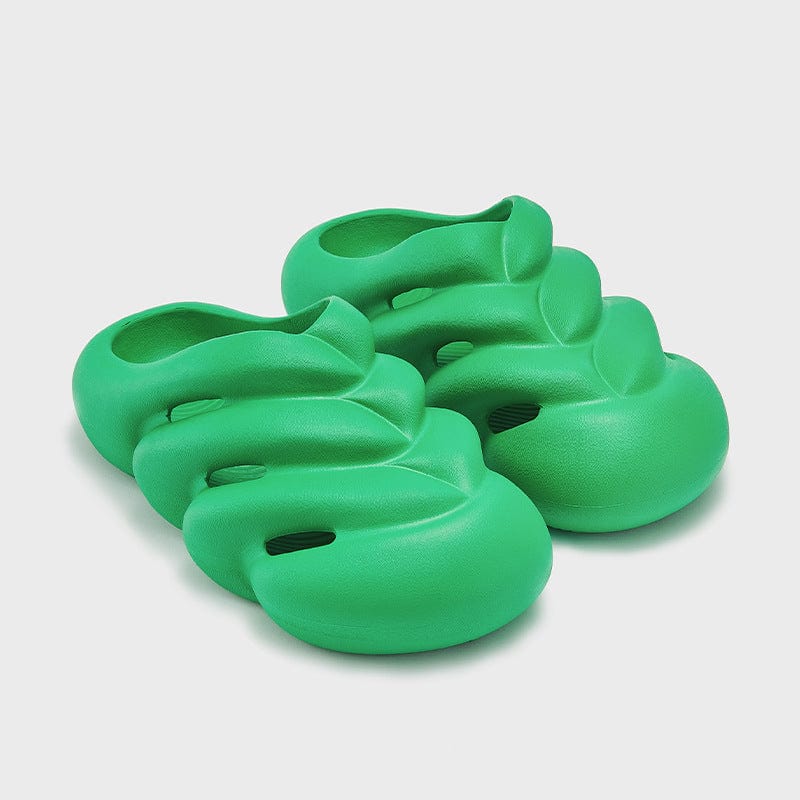 green fluorescent sandals and slippers bones flashlander front side pair for men and women